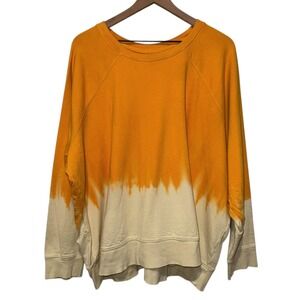 Athleta Sundown Dip Dye‎ Crewneck Sweatshirt Yellow Women 3X Pullover